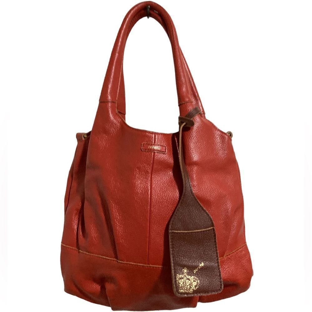 Women's Red Leather Hobo Crossbody Bag